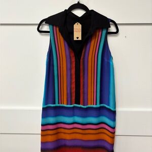 Vibrant Vintage Striped Sleeveless Dress